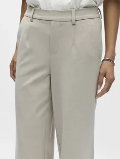 Object naisten housut OBJLisa Wide Pant, Humus Melange