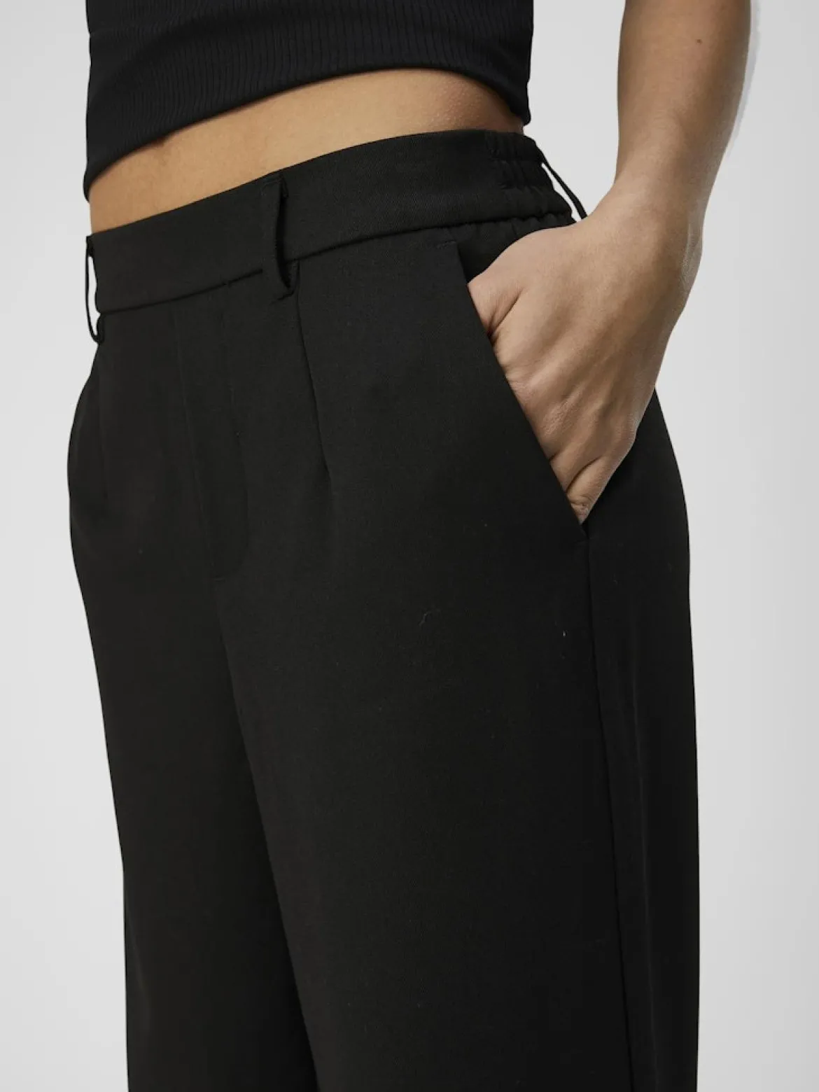 Object naisten housut OBJLisa Wide Pant, musta