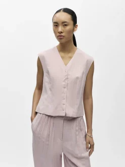Object naisten liivi OBJMolly S/L RE Waistcoat 144, Pale Lilac