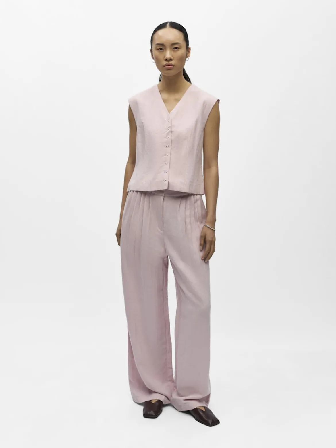 Object naisten liivi OBJMolly S/L RE Waistcoat 144, Pale Lilac