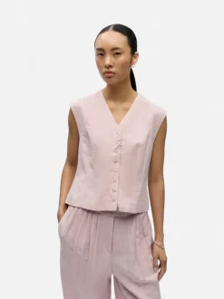 Object naisten liivi OBJMolly S/L RE Waistcoat 144, Pale Lilac