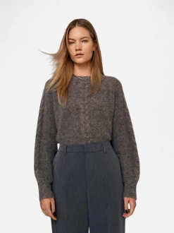 Object Naisten Neule, OBJNETE LO KNIT PULLOVER NOOS Kaakaonruskea