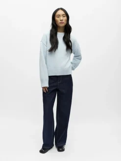 Object naisten neulepusero Objsima L/S Lo Knit Pullover Noos, Winter Sky