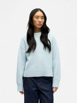 Object naisten neulepusero Objsima L/S Lo Knit Pullover Noos, Winter Sky