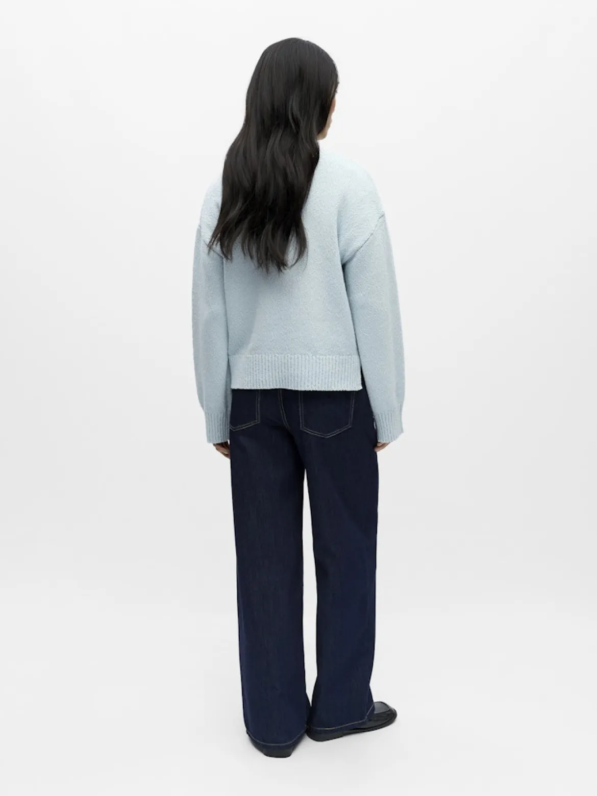 Object naisten neulepusero Objsima L/S Lo Knit Pullover Noos, Winter Sky