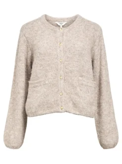 Object naisten neuletakki, OBJSAGGIA RE L/S KNIT CARDIGAN Humus