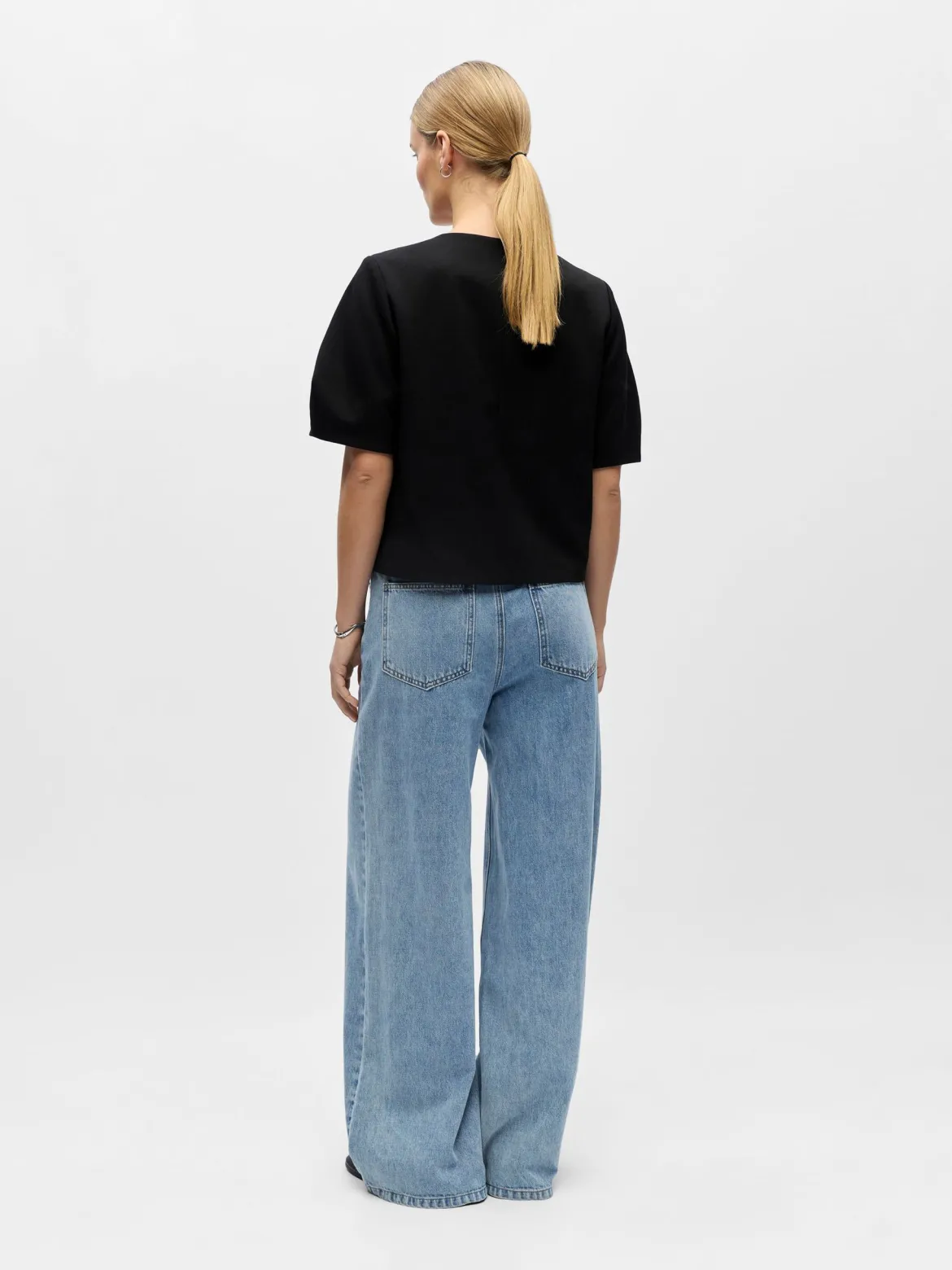 Object naisten paita OBJLISA S/S Re Top, musta