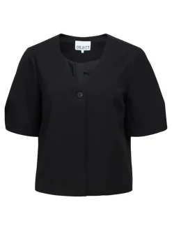 Object naisten paita OBJLISA S/S Re Top, musta