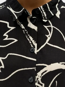 Object naisten paitapusero OBJSanne L/S Shirt, musta kuviollinen