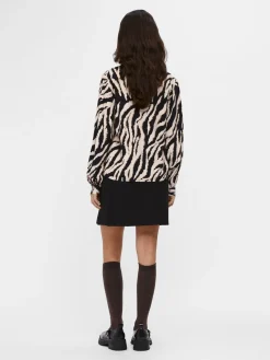 Object naisten pusero, OBJJACIRA L/S V-NECK TOP Beige Kuosi