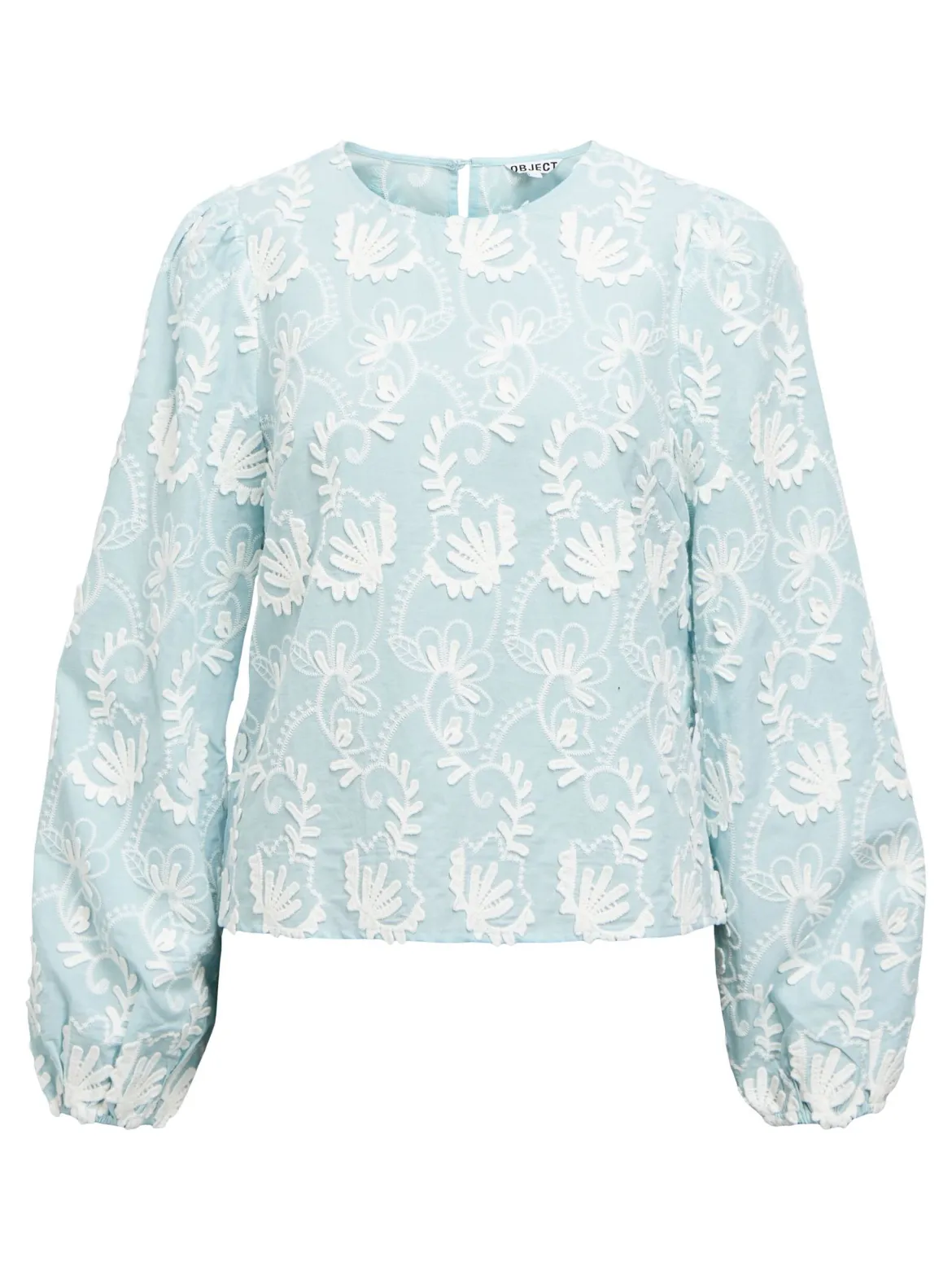 Object naisten pusero OBJMYA RE L/S Top, Winter Sky Cloud dancer