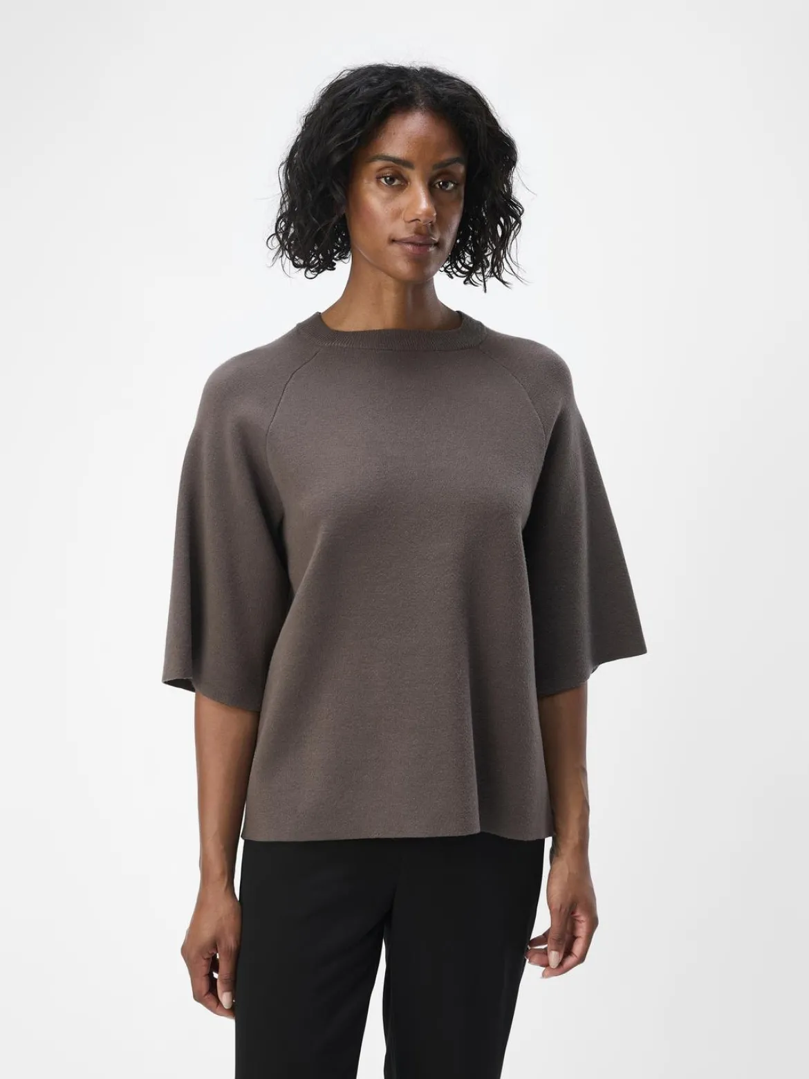 Object naisten pusero, OBJREYNARD 2/4 KNIT PULLOVER Morel