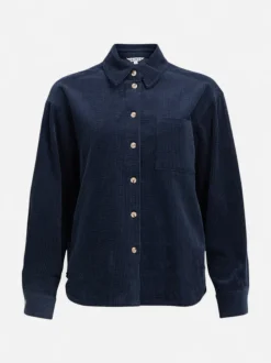 Object naisten samettipaita, OBJGALA L/S LO SHIRT Sky Captain