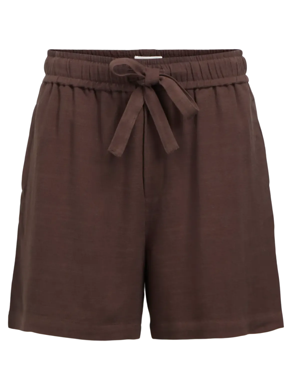 Object naisten shortsit OBJSanne HW Wide Shorts, tummanruskea