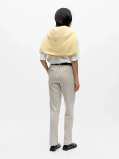 Object naisten suorat housut OBJLISA MW Straight Pant, Humus Melange