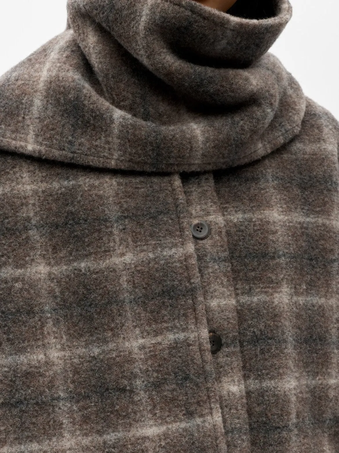Object naisten villakangastakki Objmaise Scarf Jacket, Carafe Check
