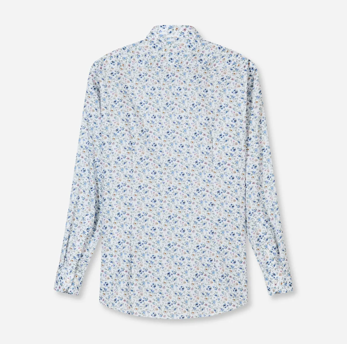 Olymp kauluspaita +Hiha Luxor Modern Fit Floral Print, valkopohjainen kuosi