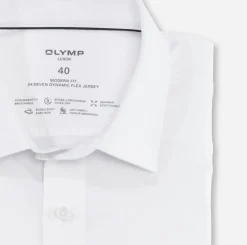 Olymp kauluspaita 24/7 Luxor Modern Fit Jersey, valkoinen
