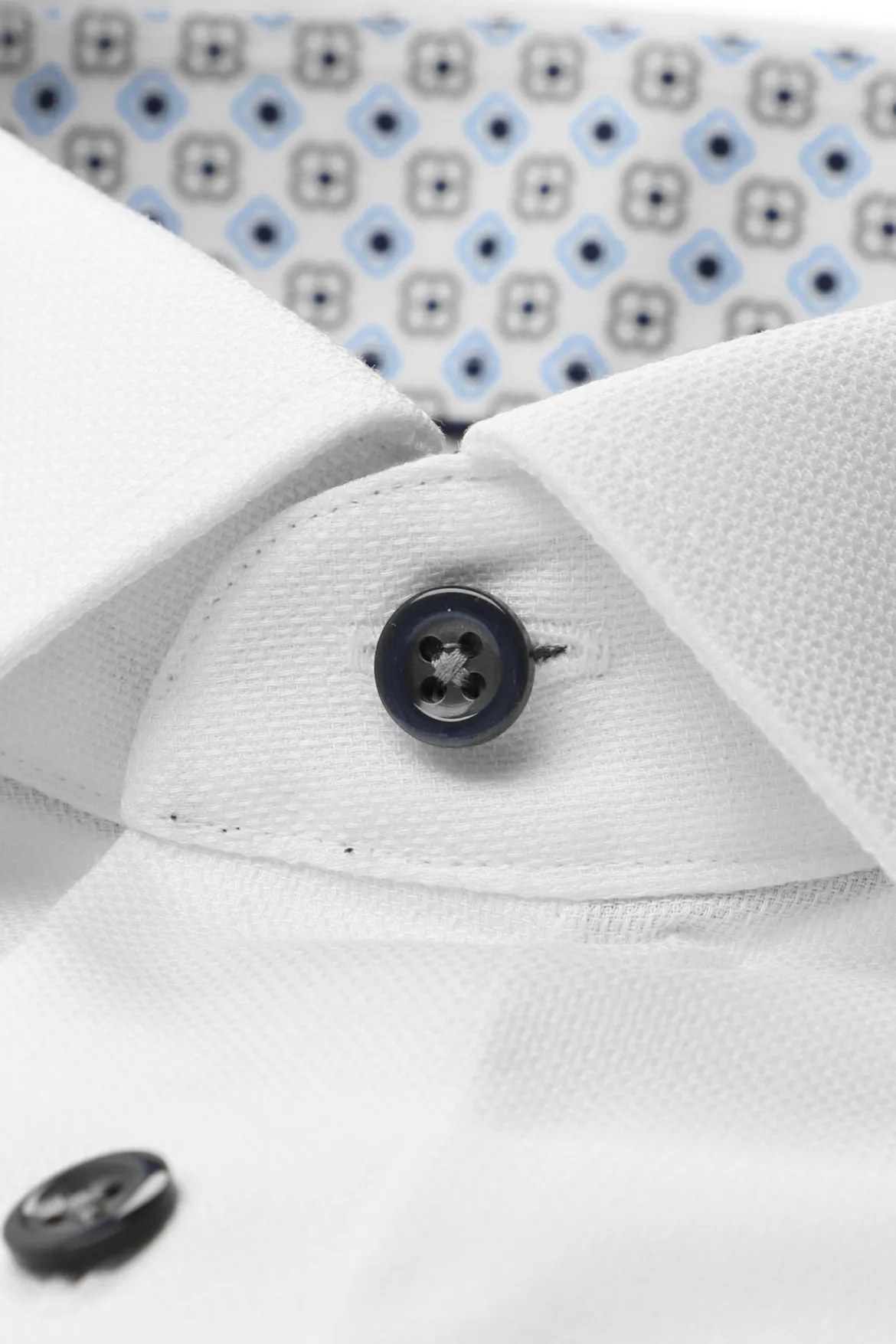 Olymp kauluspaita Luxor Modern Fit Contrast Print, valkoinen