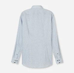 Olymp kauluspaita Luxor Modern Fit Microprinted, valkopohjainen kuosi