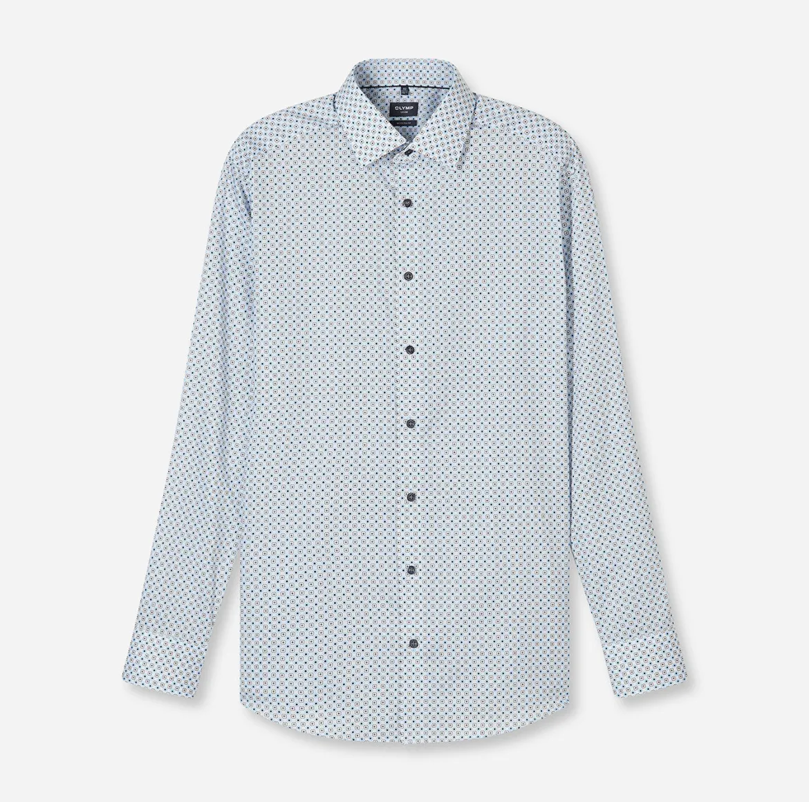 Olymp kauluspaita Luxor Modern Fit Microprinted, valkopohjainen kuosi