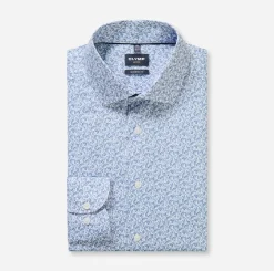 Olymp kauluspaita Luxor Modern Fit Microprint, vaaleansininen