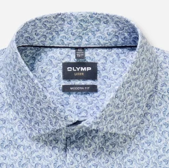 Olymp kauluspaita Luxor Modern Fit Microprint, vaaleansininen