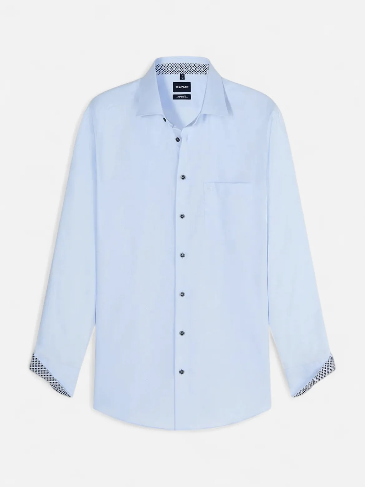Olymp kauluspaita Luxor Modern Fit Contrast Non Iron, vaaleansininen