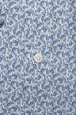 Olymp kauluspaita SS Luxor Modern Fit Microprint, vaaleansininen