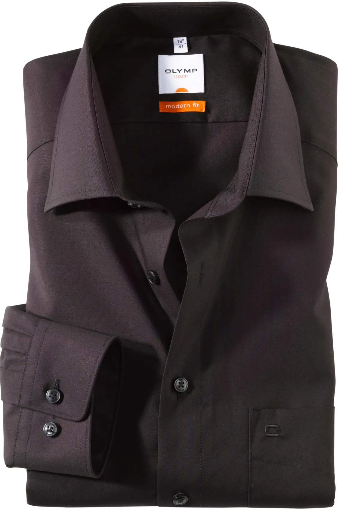 Olymp Luxor Kauluspaita +hiha, Modern Fit Musta
