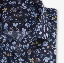 Olymp luxor kauluspaita, Modern fit Sininen Kuosi