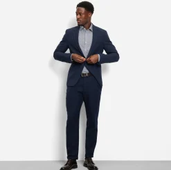 Olymp miesten kauluspaita, 051 LEVEL 5 BODY FIT COTTON PRINT Sininen Kuosi
