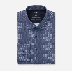 Olymp miesten kauluspaita 042 LUXOR MODERN FIT JERSEY, sininen kuosi