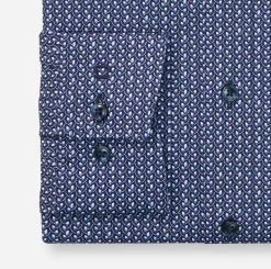 Olymp miesten kauluspaita 042 LUXOR MODERN FIT JERSEY, sininen kuosi