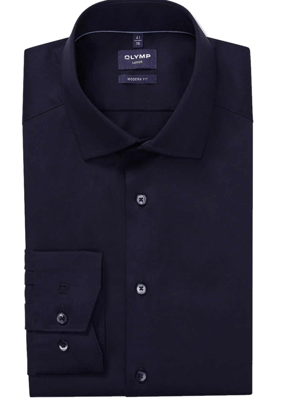 Olymp miesten kauluspaita, 042 LUXOR MODERN FIT SATIN Sininen
