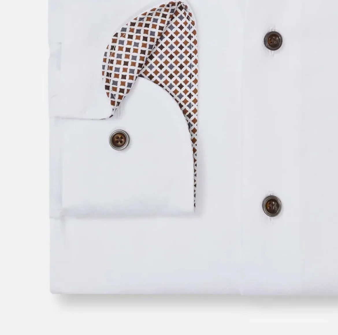 Olymp miesten kauluspaita Luxor Modern Fit Non-Iron Contrast +hiha, valkoinen