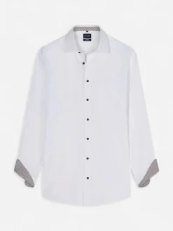 Olymp miesten kauluspaita Luxor Modern Fit Non-Iron Contrast +hiha, valkoinen