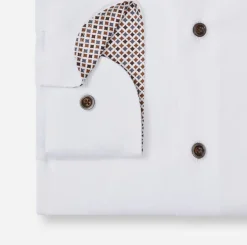 Olymp miesten kauluspaita Luxor Modern Fit Contrast Non Iron, valkoinen