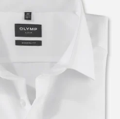 Olymp miesten kauluspaita, OLYMP LUXOR MODERN FIT WHITE Valkoinen