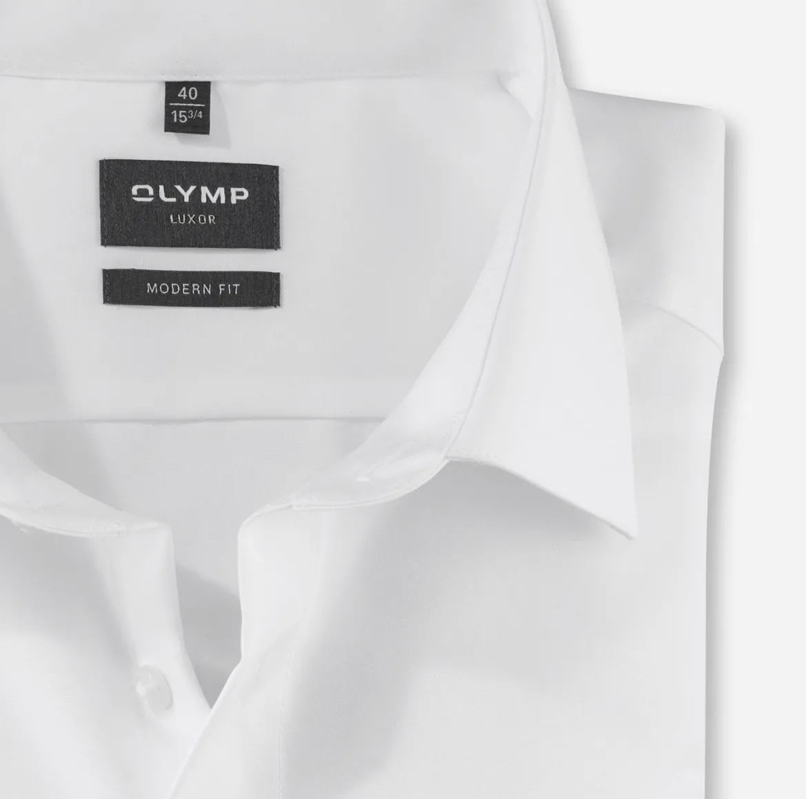 Olymp miesten kauluspaita, OLYMP LUXOR MODERN FIT WHITE Valkoinen