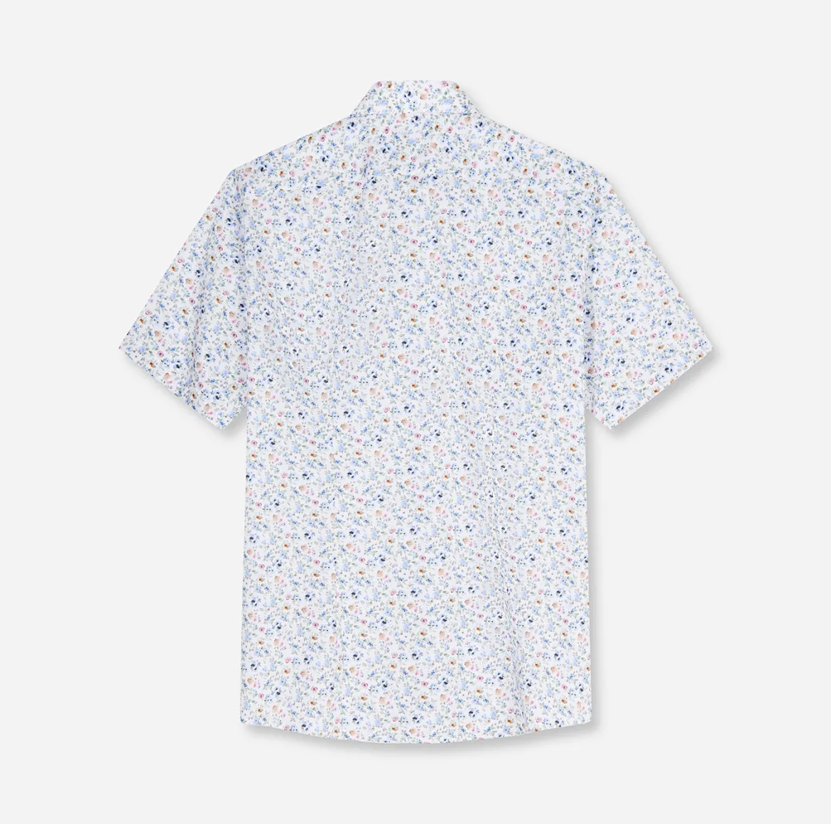 Olymp miesten lyhythihainen kauluspaita SS Luxor Modern Fit Floral Print, valkopohjainen kuosi