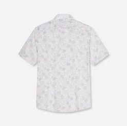 Olymp miesten lyhythihainen kauluspaita Luxor Modern Fit SS Floral Print, valkopohjainen kuosi