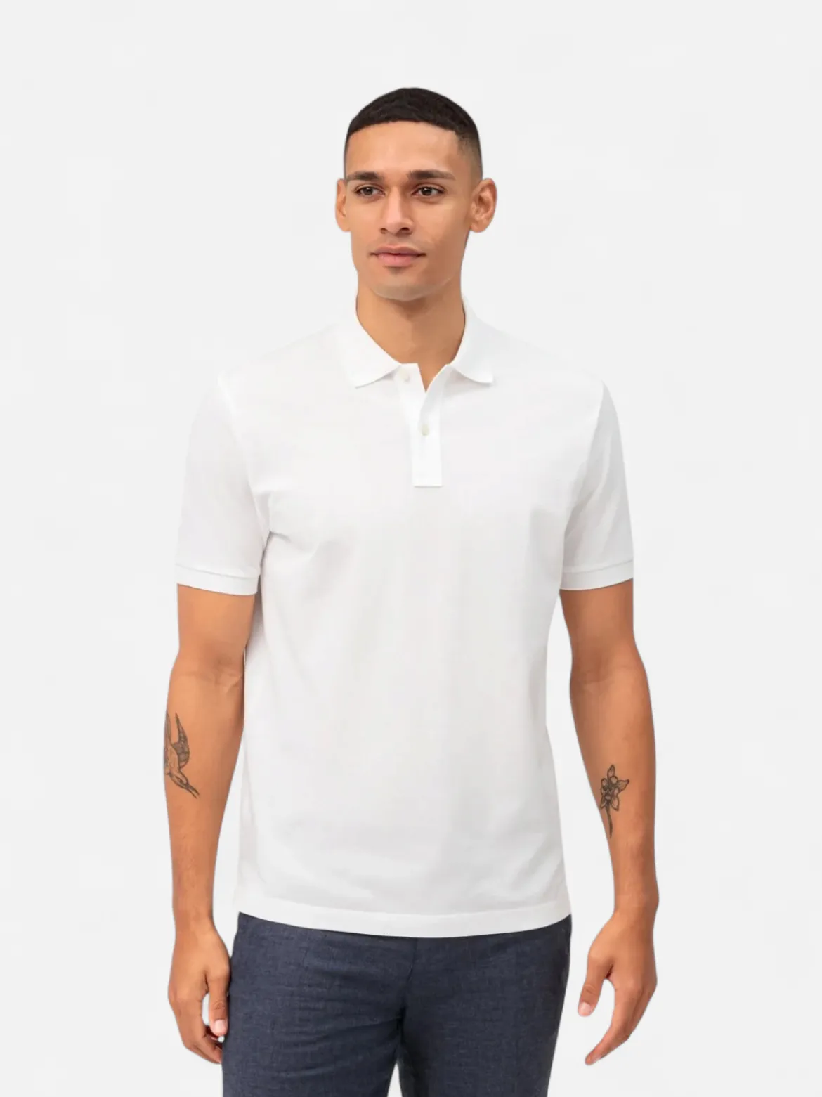 Olymp miesten pikeepaita, CASUAL REGULAR FIT POLO SHIRT Valkoinen