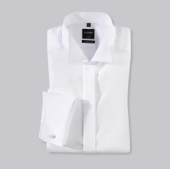 Olymp Miesten Smokkipaita, 0395-65-00 MODERN FIT WHITE WING Valkoinen