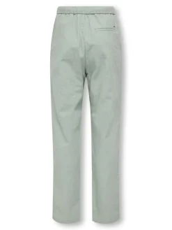 Only and Sons Junior lasten housut, OSJLINUS COTTON LINEN PANT Vihreä