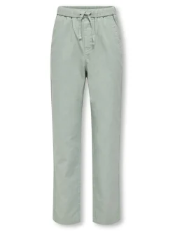 Only and Sons Junior lasten housut, OSJLINUS COTTON LINEN PANT Vihreä