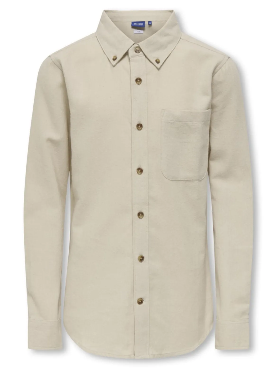 Only and Sons Junior lasten kauluspaita, OSJGUDMUND SLIM SHIRT WVN NOOS Beige