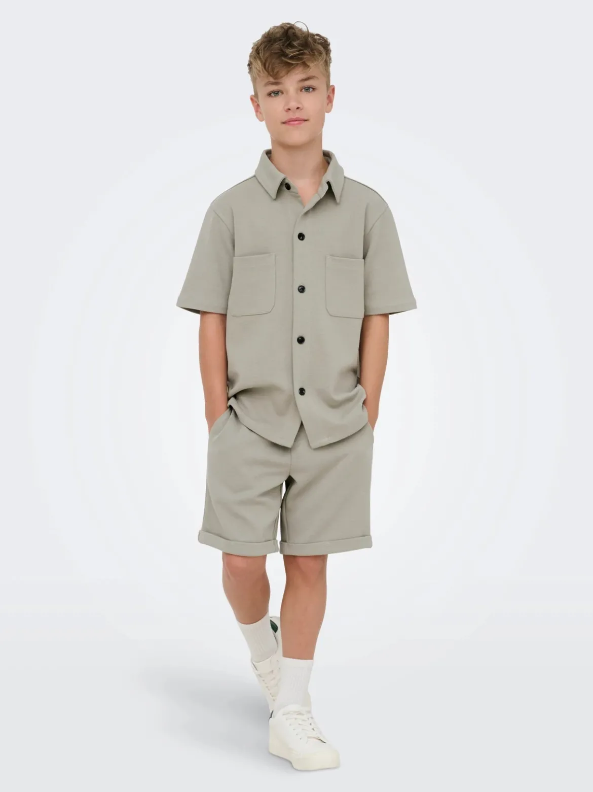 Only and Sons Junior lasten shortsit OSJNEW Kodyl Sweatshorts, beige