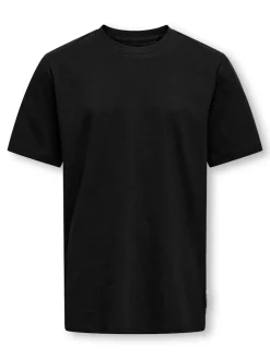 Only and Sons Junior lasten t-paita OSJMAX LIFE SS STITCH TEE NOOS, musta