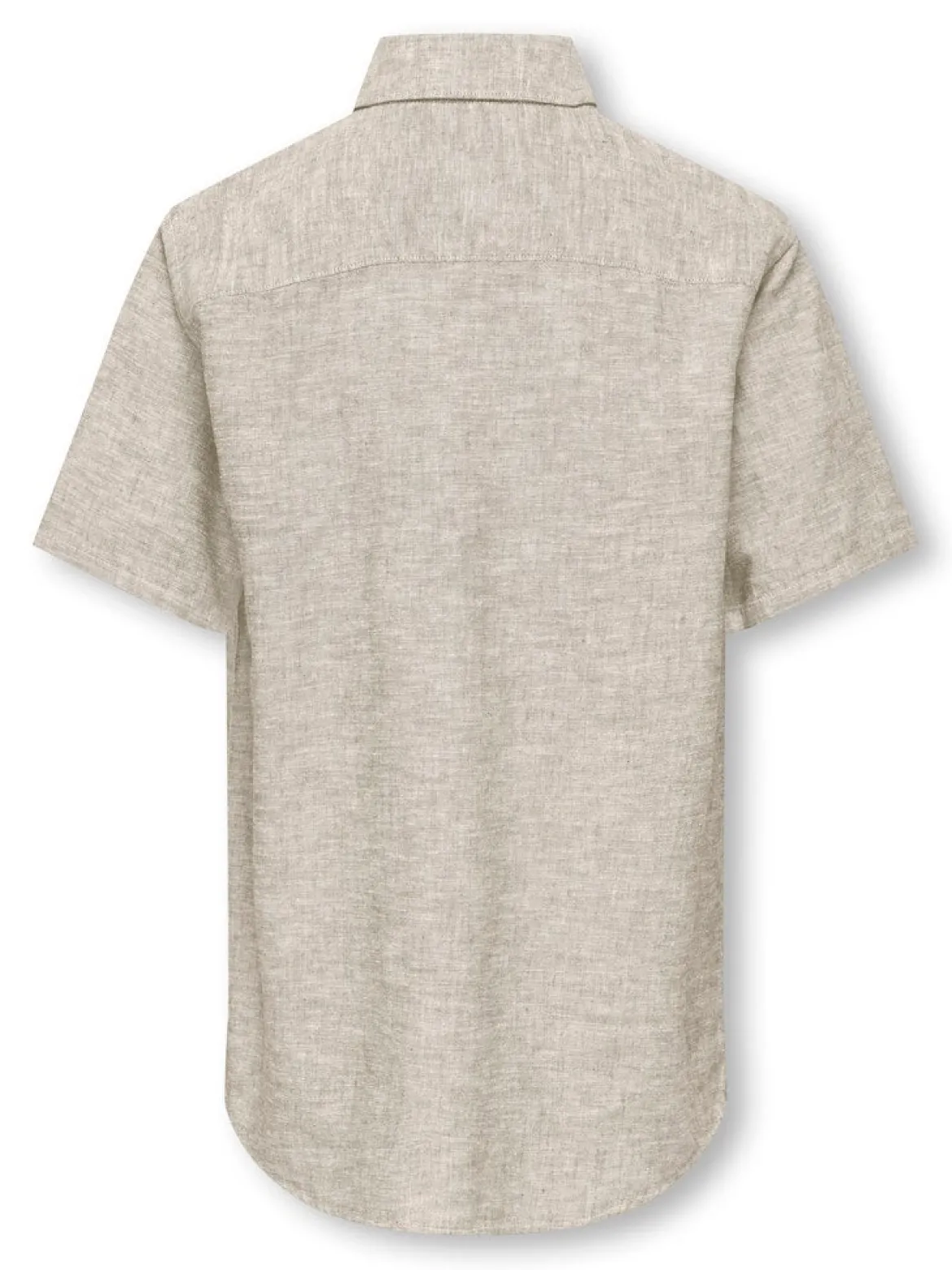Only and Sons Junior lyhythihainen kauluspaita, OSJCAIDEN SS SOLID LINEN SHIRT Beige